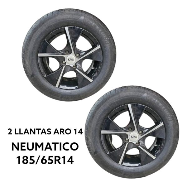 2 Llantas Aro 14 Apernado 4x100 Ideal Para Carro Arrastre