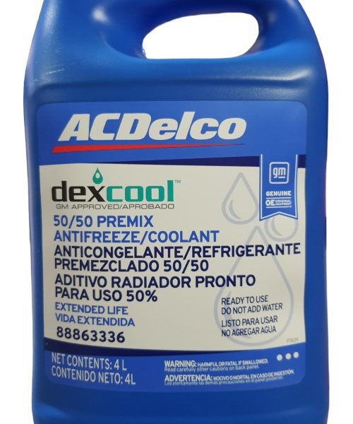 Coolant Refrigerante 50/50 Acdelco 3.78 Lts Color Naranjo