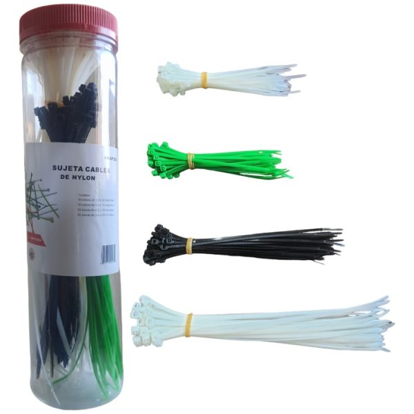 Amarras Plasticas Set 200 Pcs Colores Pack Envasado