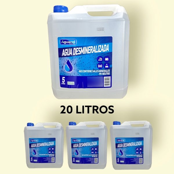 Agua Desmineralizada Uso Automotriz Industrial Hogar 20 Lts