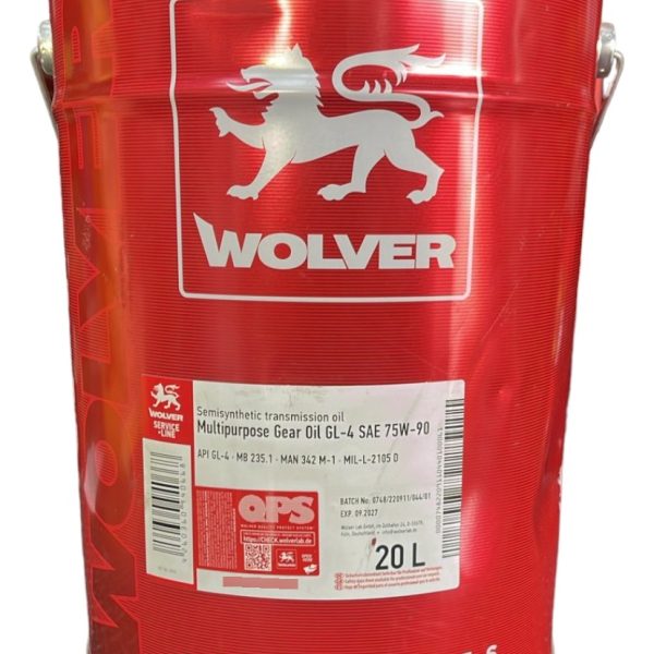 Aceite 75w90 Api Gl4 Wolver 20 Litros